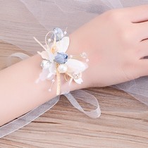 Mori wrist flower bridesmaid group bride sister group Simple Super fairy wedding hand flower bracelet Korean wedding companion gift