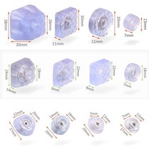 A set of anti-slip and transparent furniture pads on foot pads on foot tables and rubber silicone pads