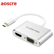 LENTION C51 USB C to HDMI-Compatible  VGA Adapter Fast Char