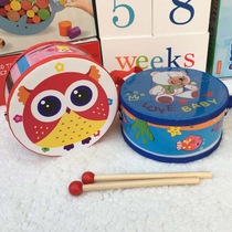 Wooden baby hand beating drum double drum childrens percussion instrument snare drum beat drum early education Music toy snare drum