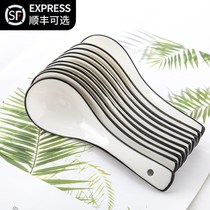 The black line 10 pack ceramic spoon home bei ou gentry soup spoon da tang shao eat spoon xiao diao geng spoon