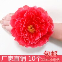 Dance props big red flower square dance hand flower six kindergarten childrens performance dance dance red wrist wreath