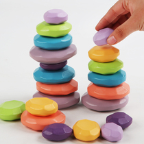 Childrens hand-eye coordination Fine movement Baby hand grip training toy 1-3 years old Rainbow Tower stacked Lego