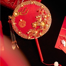 Red Flower Xi Tuan Fan Bride Marries Chinese Retro Flower Fan 2021 New Red Fan Wedding Performance Accessories