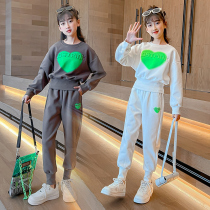 Girl Suit Spring Autumn 2022 New Spring Korean Version Foreign Air Outside Wearing Children Casual Clothing Tide Fan Sport Childrens Clothing