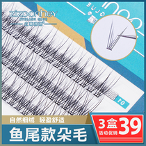 Little red book new fishtail eyelashes flower hair dovetail super soft single cluster grafted false eyelashes female natural simulation species C-up