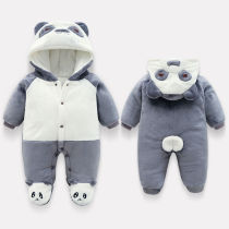 Fresh baby jumpsuit autumn and winter out male baby thick cotton coat