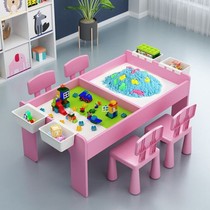 Building blocks table Toy table Multi-functional large childrens early education game table Assembly toys puzzle space sand table