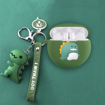 Huawei freebuds4 protective cover Freebuds 4 headphone case Huawei 4 Wireless Bluetooth headset Protective case free4 generation silicone soft case 4 generation protective box cartoon small dinosaur key