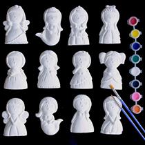 Plaster doll childrens coloring toys kindergarten parent-child painting white embryo painting handmade graffiti animal white mold