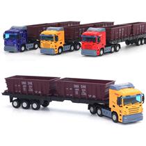 Alloy engineering car transporter large truck transport container trailer tank truck 3 year old boy baby toy