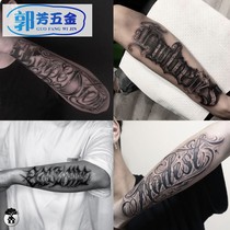  English flower arm tattoo stickers waterproof and long-lasting men and womens arms and hands back flower font dark ins hip hop Europe and the United States