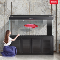 Ultra-white glass fish tank with light dragon fish tank Living room office water-free aluminum alloy fish tank Ecological fish tank
