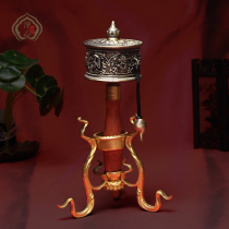 Tibetan Buddhist supplies Six-character truth and eight auspicious hand-turned sutra wheel Golden sutra tube