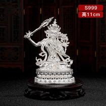 s999 pure silver Wenjusri BodhisattBodhisattva Swaying Pieces Home Crafts Hidden Buddhism Mizong Buddhas foot silver production 4 inches