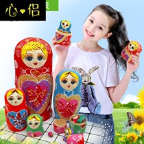 Russian Jacket 10 Floors Pure Craft Girls Cute Childrens Puzzle Creative Original Wooden Toy Gift Collection