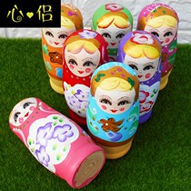 Early teaching with wooden young children Childrens birthday Gift Gift Puzzle Force Solid Wood 5 Floors Colorful Russian Toddler Toys