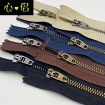 Jeans zipper size 3 metal teeth closed tail pants placket spring head with lock copper zipper zipper zipper to prevent sliding
