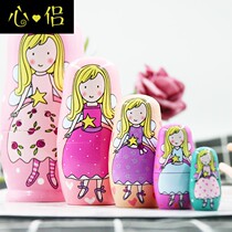Russian trekking solid wood shake the same style angel little girl 5 floors creative gift new version of childrens toys eco-friendly