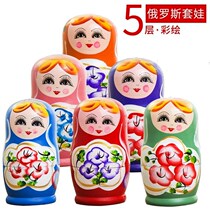  Childrens Russian sets of toys wooden girls Chinese dolls multilayer birthday Five Fo Tongo