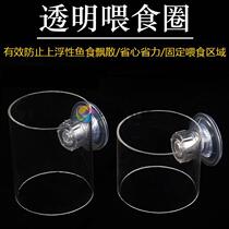 Fish tank floating fish feeding circle plastic transparent feeding ring feed anti-floating feeding ring large trumpet