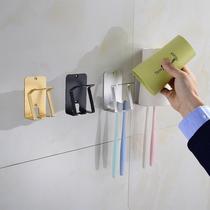 Punch-free American black toilet suction wall wall-mounted washing rack cylinder toothbrush cup shelve cup suit