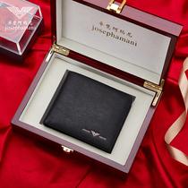 Josephamani mens wallet mens leather 2021 new short money clip Tide Card Minimalist Leather Clips