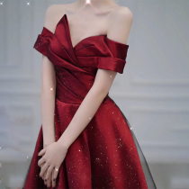 Toast to the bride 2022 spring and summer new French style with slim superior sensational name Banquets Evening Dress dresses Dress