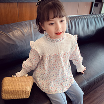 Girl Doll Shirt 2022 New Baby Spring Clothing Snowspinning Blouse Foreign Air Trendy Spring Autumn Little Girl Shirt