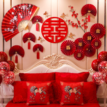Wedding flower decoration man living room Net red wedding room layout suit womens bedroom New House background wall wedding