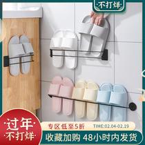Bathroom slipper rack Wall-mounted non-punch hook Toilet shelf Toilet storage artifact shelf pylons