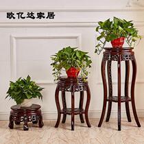 Flower stand imitation solid wood plastic multi-layer green flower pot stand Chinese antique living room balcony indoor floor shelf