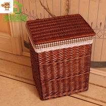 Straw storage basket Storage basket place to pack household debris Storage basket Clothing basket Toy basket Woven basket with cover