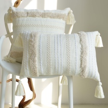 Nordic pillow ins light luxury wind tassel Bohemia National cushion pillowcase residential room pillow waist pillow
