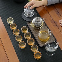 Tea set Household simple tea maker Glass high temperature resistant whole set of Kung Fu flower tea afternoon tea tea set