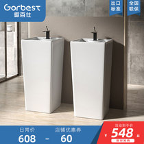 One-piece ceramic column basin One-piece sink washbasin Bathroom washbasin Balcony Outdoor courtyard washbasin