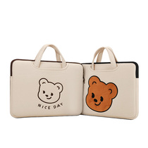 Bear computer bag ins portable cute apple macbookpro13 3air14 Huawei 15 6 inch 16 girls