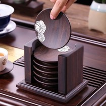 Ebony wood coaster tea cup cushion heat insulation mat tea ceremony household kung fu tea set accessories cup holder simple