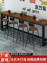 Solid Bar Table Table Balcony Balcony Balcony Balcony Commercial Cafe Milk Tea Shop against the Wall Narrow Table Bar High-foot Table