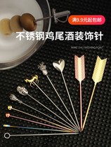 Creative 304 stainless steel metal pineapple head cocktail sign Olive sign Stainless steel decorative sign decorative sign