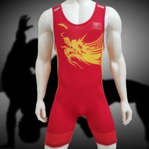 Rio with the same one-piece red dragon suit wrestling competition mens and womens suits rowing weightlifting wrestling clothes support customization 