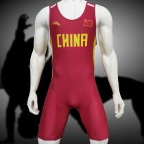 National team with the same rose red wrestling suit rowing competition weightlifting training clothing can be customized