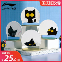 Li Ning swimming cap female hair does not take the head silicone adult swimming cap mens special big head around cute swimming goggles set