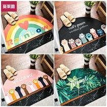 Cartoon semi-circular floor mat bedroom bathroom door non-slip carpet absorbent foot mat door mat bathroom entrance mat