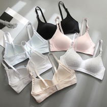 Lingerie girl thin summer without steel ring big chest show small text bra gathering high school students Development Sports Super