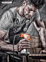 Small gong machine multifunctional woodworking electric engraving machine flip-chip aluminum-plastic plate slotting machine woodworking engraving trimming machine