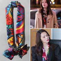 Its all pretty good Yao Chen Su Mingyu Tongyus long strip Little silk towels 100 lap scarves and womens spring and autumn decorations careers little scarves