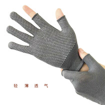 Summer semi-finger gloves thin anti-slip sunscreen breathable men and women sports riding semi-cut fitness driving house exposed finger