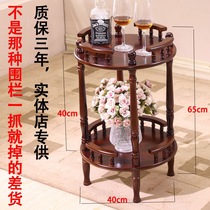 Flower rack round solid wood tea mahjong machine side coffee table rack phone rack drinking water rack table side sofa corner