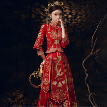 Xiuhe clothing 2021 new Chinese bridal wedding dress dragon and phoenix coat thin summer toast service cabinet service female
